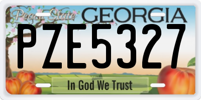 GA license plate PZE5327