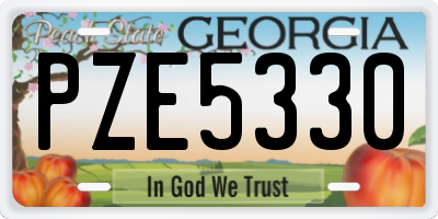 GA license plate PZE5330