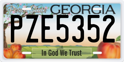 GA license plate PZE5352