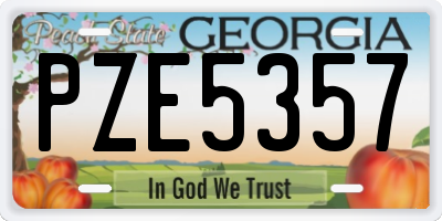 GA license plate PZE5357