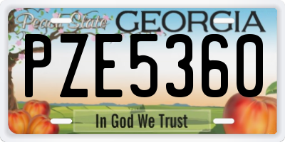 GA license plate PZE5360