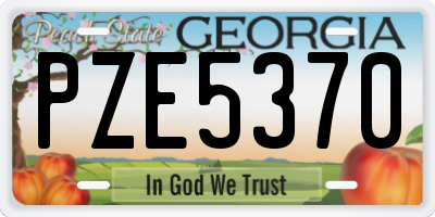GA license plate PZE5370