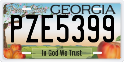 GA license plate PZE5399