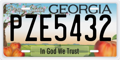 GA license plate PZE5432