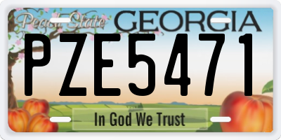 GA license plate PZE5471