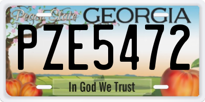 GA license plate PZE5472