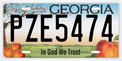 GA license plate PZE5474