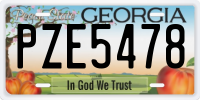 GA license plate PZE5478