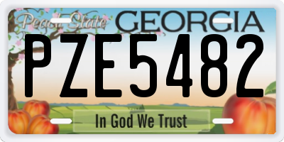 GA license plate PZE5482