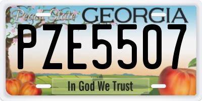 GA license plate PZE5507