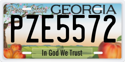 GA license plate PZE5572