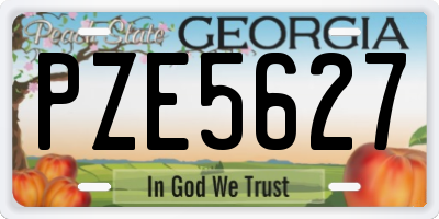 GA license plate PZE5627