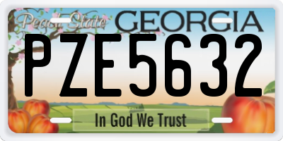 GA license plate PZE5632