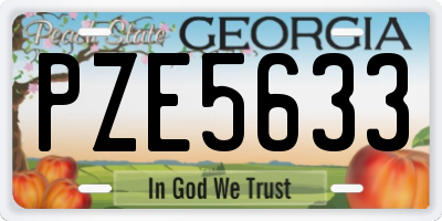 GA license plate PZE5633