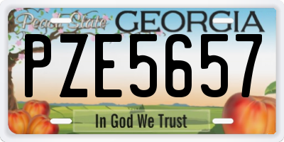 GA license plate PZE5657