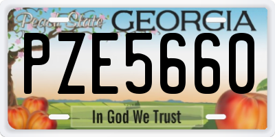 GA license plate PZE5660