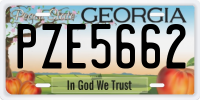 GA license plate PZE5662