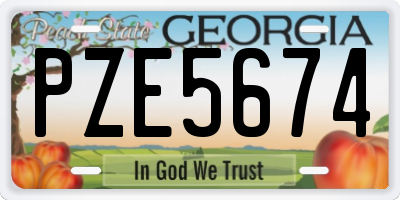 GA license plate PZE5674