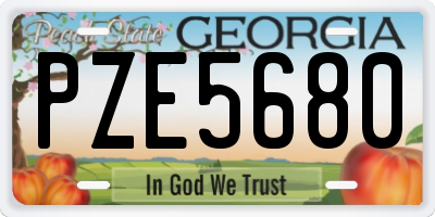 GA license plate PZE5680