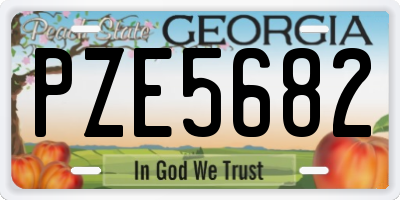 GA license plate PZE5682