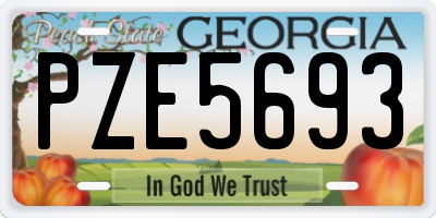 GA license plate PZE5693