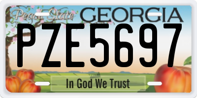 GA license plate PZE5697
