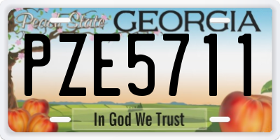 GA license plate PZE5711