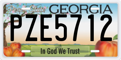 GA license plate PZE5712