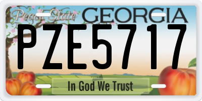 GA license plate PZE5717