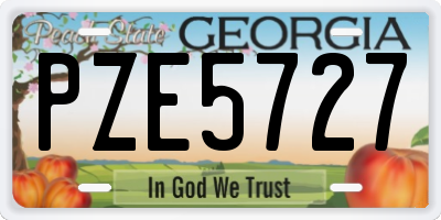 GA license plate PZE5727