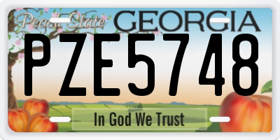 GA license plate PZE5748