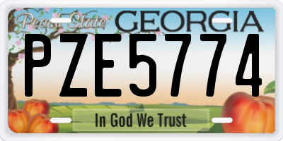 GA license plate PZE5774
