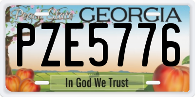 GA license plate PZE5776