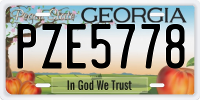 GA license plate PZE5778