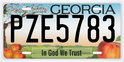 GA license plate PZE5783