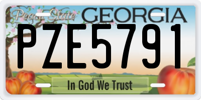 GA license plate PZE5791