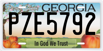 GA license plate PZE5792