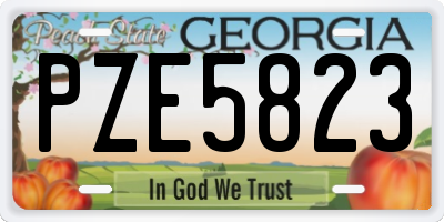 GA license plate PZE5823