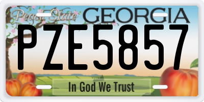 GA license plate PZE5857