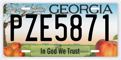 GA license plate PZE5871