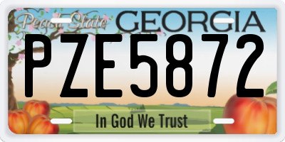 GA license plate PZE5872