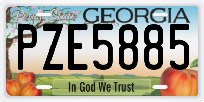 GA license plate PZE5885