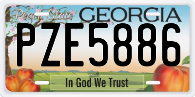 GA license plate PZE5886