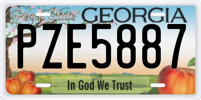 GA license plate PZE5887