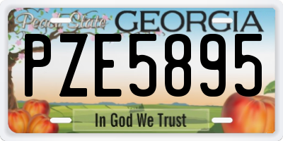 GA license plate PZE5895