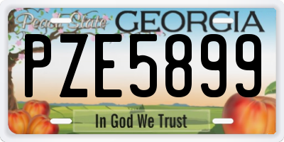 GA license plate PZE5899
