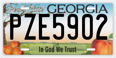 GA license plate PZE5902
