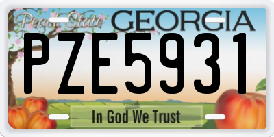 GA license plate PZE5931