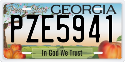 GA license plate PZE5941