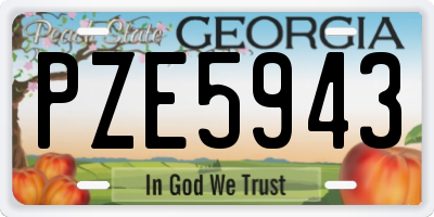 GA license plate PZE5943